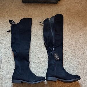 Style & Co. Black Over-the-Knee Suede-Look Boots